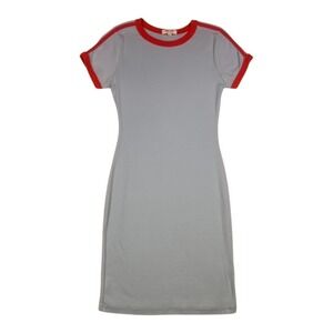 Heart & Hips Knit Dress Blue with Red Trim Medium NWOT